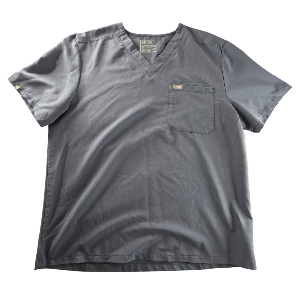 FIGS Leon Technical Collection V-Neck Scrub Top XXL Graphite Grey FM1500 Mens - Picture 1 of 5